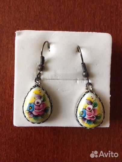 Серьги финифть