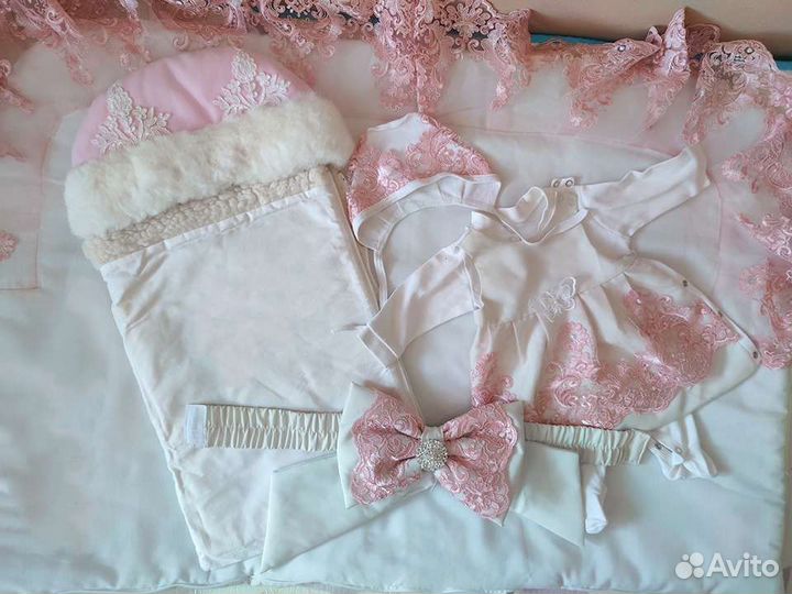 Конверт на выписку для девочки теплый