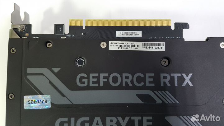 Видеокарта 12Gb gddr6X gigabyte GeForce RTX4070