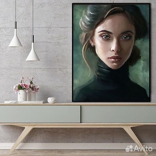 Портрет по фото на холсте