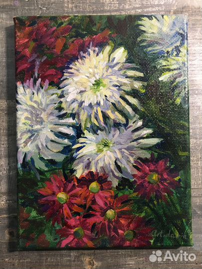 Картина маслом на холсте цветы