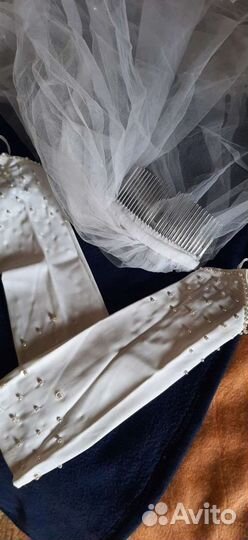 Фата+ перчатки свадебные