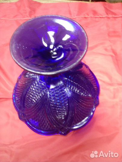 Вазы для фруктов цвет синий стекло