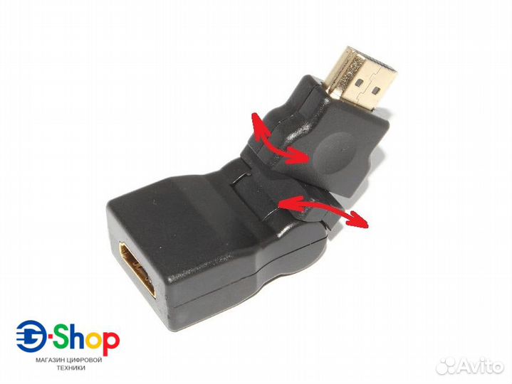 Переходник H46 hdmi мама-папа угловой 360