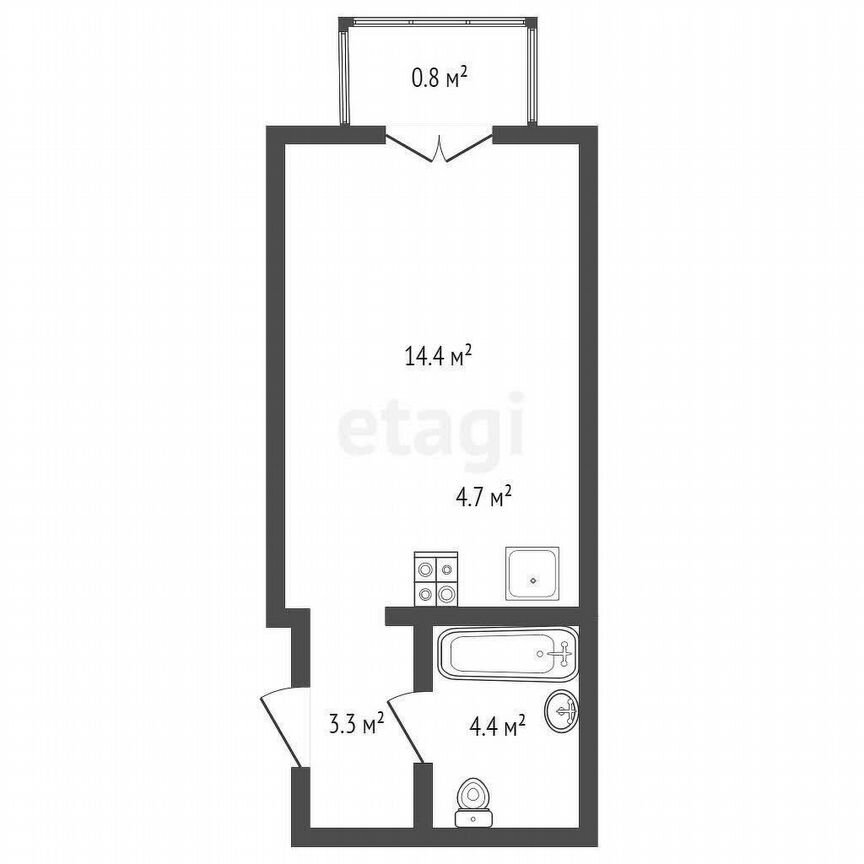 Квартира-студия, 27,6 м², 5/9 эт.
