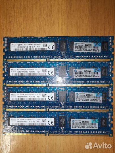 Оперативная память DDR3 ECC REG 16Gb(4*4Gb) Hynix