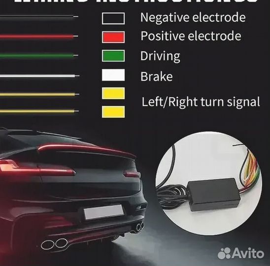 Лип-спойлер с LED-подсветкой для багажника авто