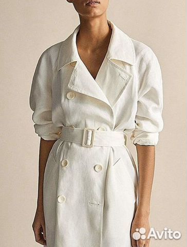 Massimo dutti тренч 100% лён