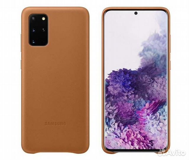Оригинал Кожаный Чехол Samsung S20+ (коричневый)