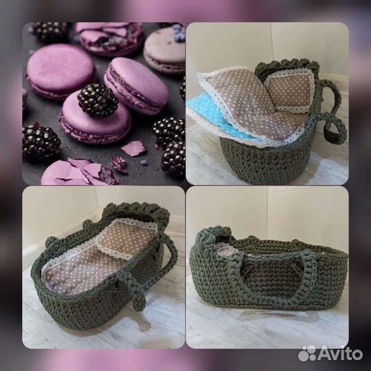 Люлька переноска вязаная