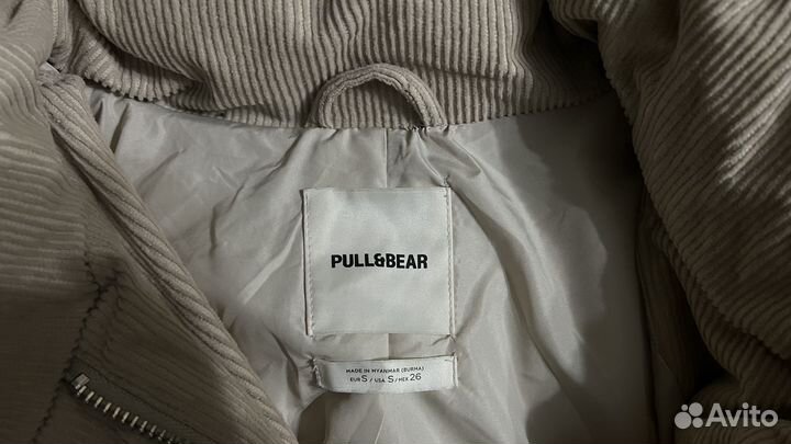 Пуховик Pull&Bear вельветовый