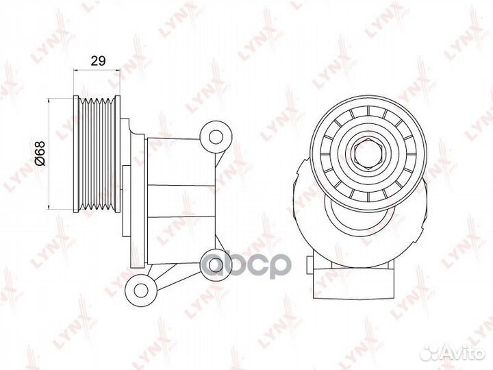 Ролик поликлинового ремня натяжной PT-3012 lynx