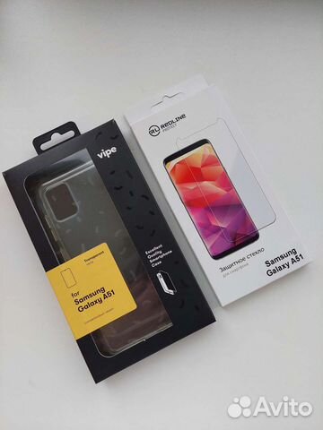 Чехол+Защитное стекло Самсунг А 51 (Новое)