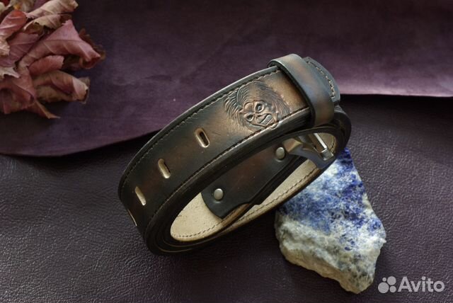 Мужской кожаный ремень ручной работы. Заказ
