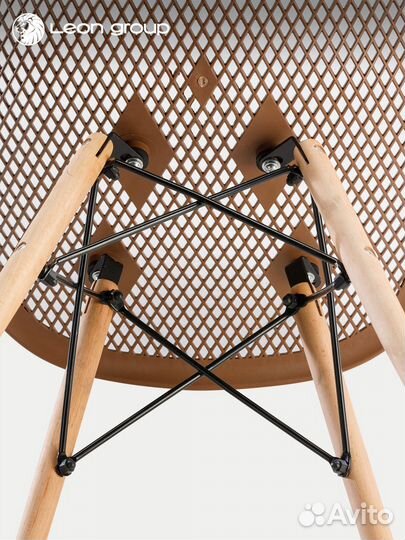 Стул ажурный в стиле eames DSW коричневый 1 шт NEW