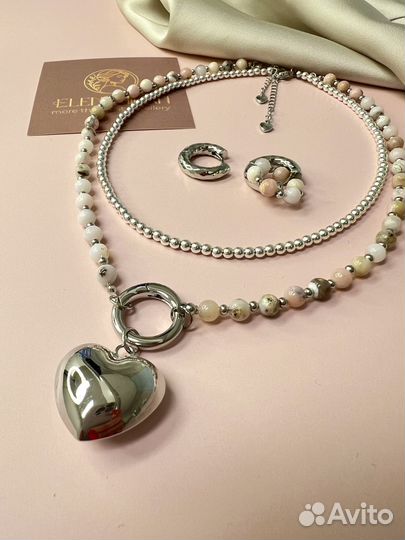 Комплект бижутерии из опала