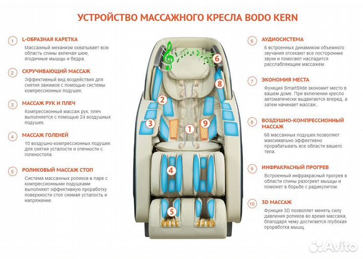 Массажное кресло Bodo Kern Brown