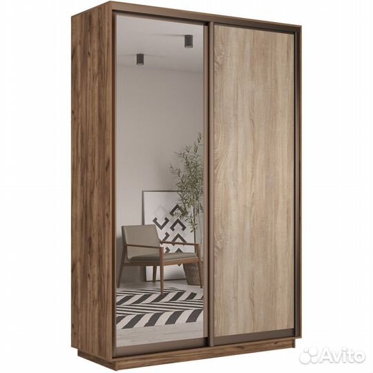 Шкаф-купе 2-дверный шкаф Оптим Двери Зеркало Бронз