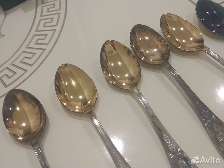 Ложки десертные золоченные новые