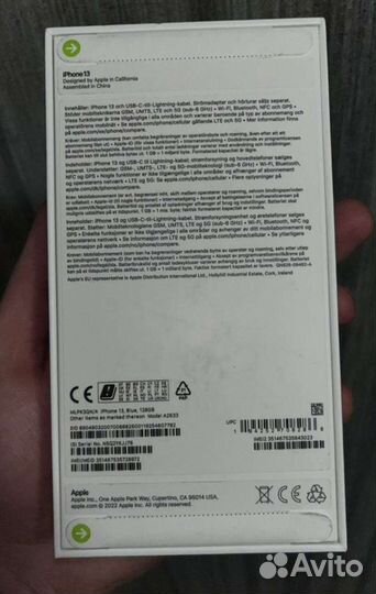 iPhone 13 Blue 128gb. Новый