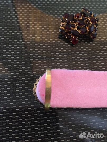 Чешское кольцо гранат 18р Все старин. См фото