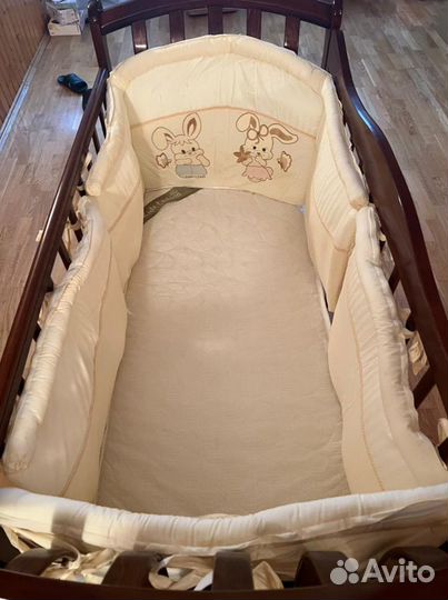 Детская кроватка лель с продольным маятником