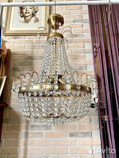 Хрустальная люстра СССР винтажная