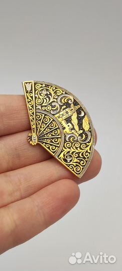 Брошь винтажная Толедо Дамаскин 1960-1980-е гг. №2