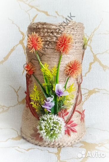 Вазочки из джута