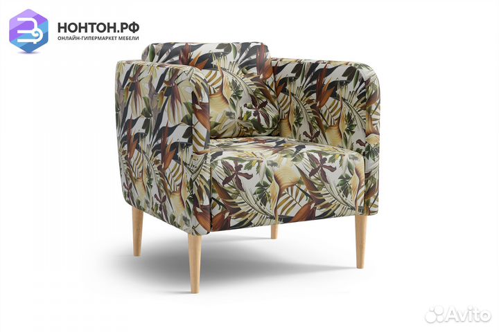 Кресло Райдо бежевое с принтом