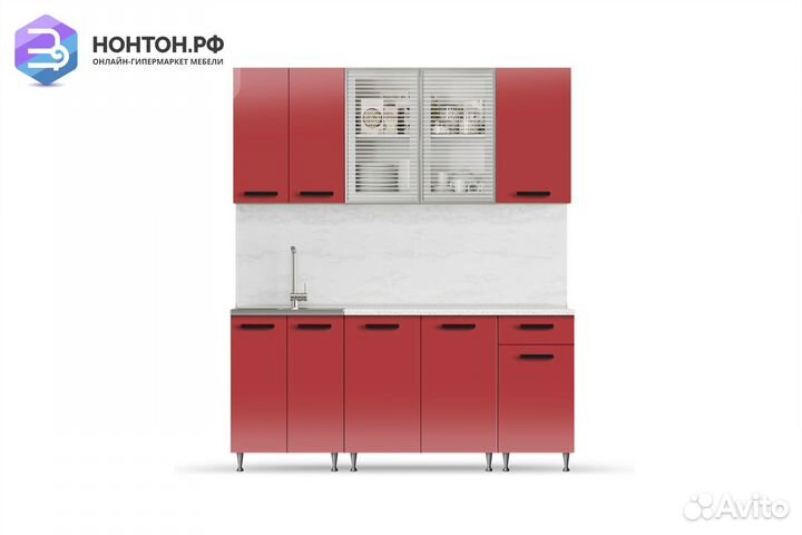 Кухня Рио-1 1.8м красный