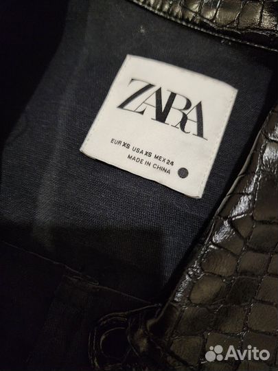 Рубашка Zara кожаная, размер XS, оригинал