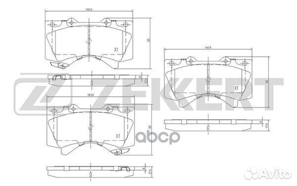 Колодки торм. диск. передн. Toyota LC 200 07