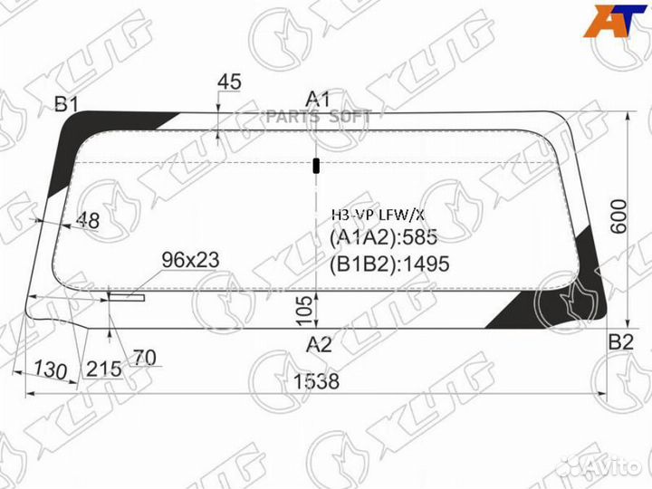 Стекло лобовое hummer H3 05-10