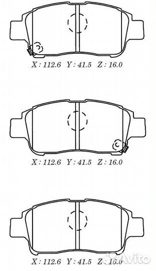 Колодки дисковые передние Toyota Yaris 1.0i 1.3i 1
