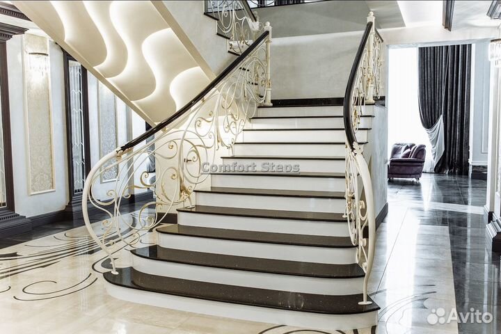 Обшивка бетонного каркаса лестниц