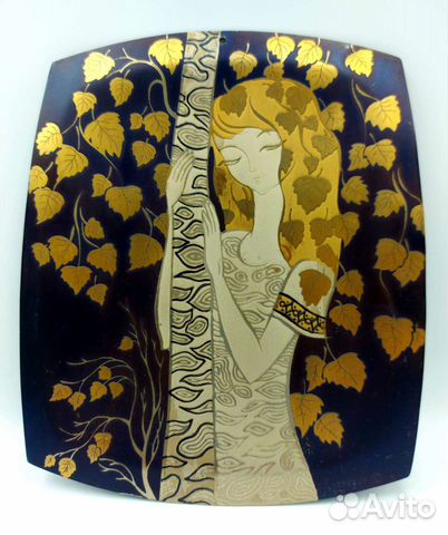 Златоустовская гравюра Девушка у березы СССР