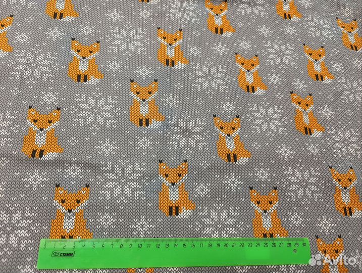 Футер, ткань трикотажная отрез новогодняя