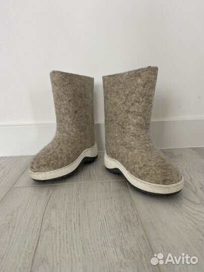 Детские натуральные валенки с галошами