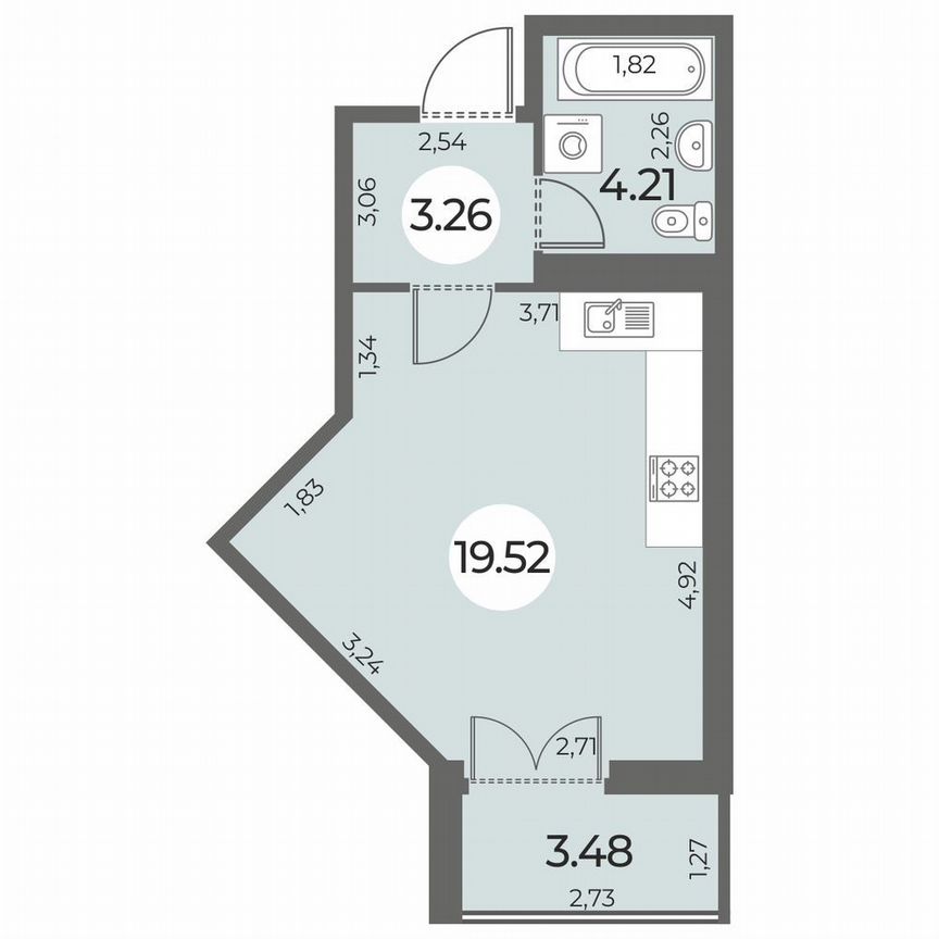 Квартира-студия, 28 м², 6/24 эт.