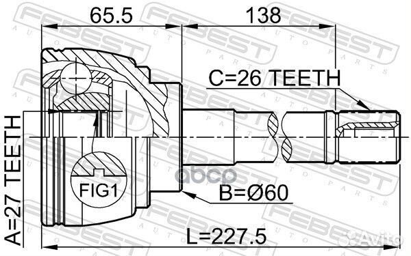 ШРУС внешний toyota hiace 89-06 0110-014 0110-0