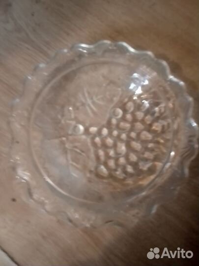 Салатница и блюдо цветное толстое стекло