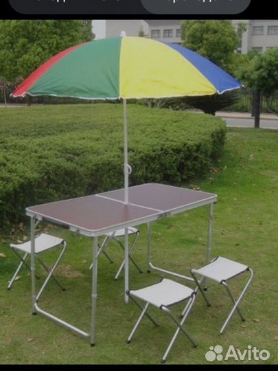 Раскладной стол туристический 4 стула комплект