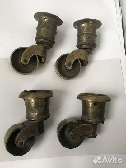 Старинные колёса, колесики мебельные Латунь/бронза