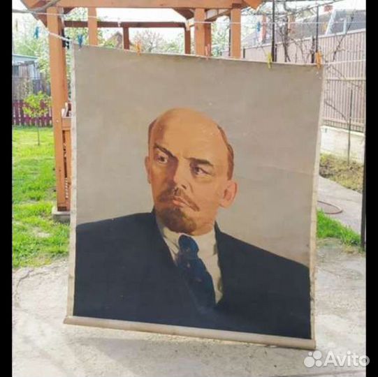 Портрет Ленин Холст Масло Очень Большой