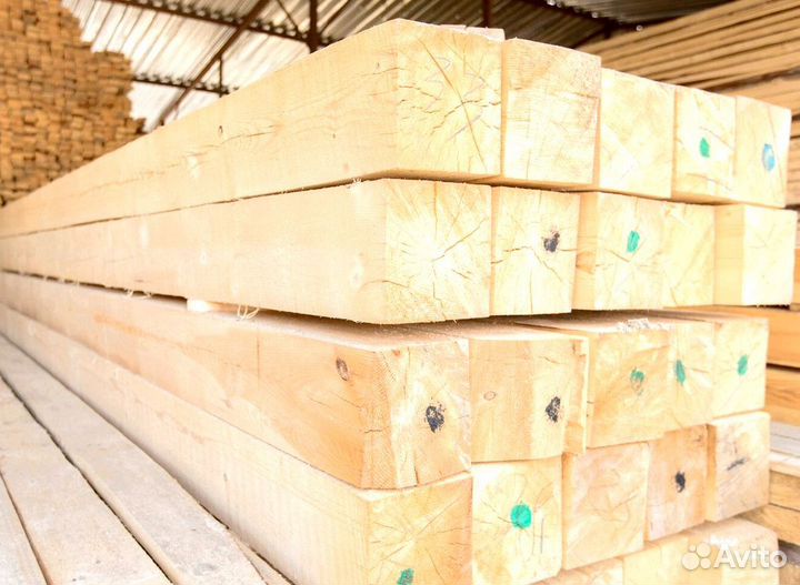 Доставка лиственничного бруса 100x100 мм