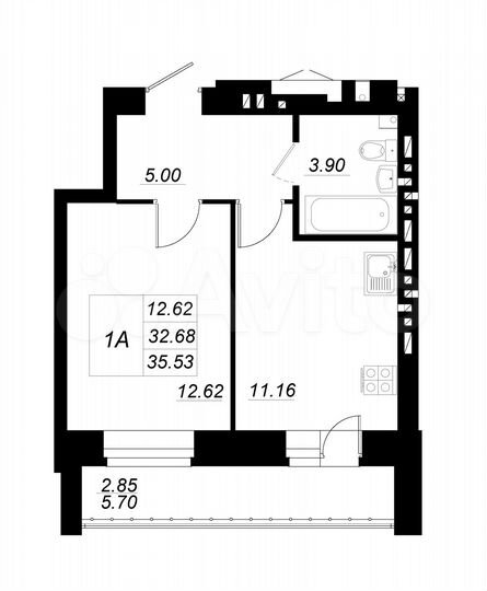 1-к. квартира, 35,5 м², 7/10 эт.