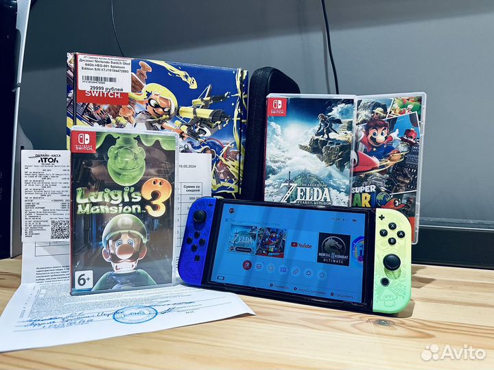 Nintendo switch oled / гарантия / новая / игры