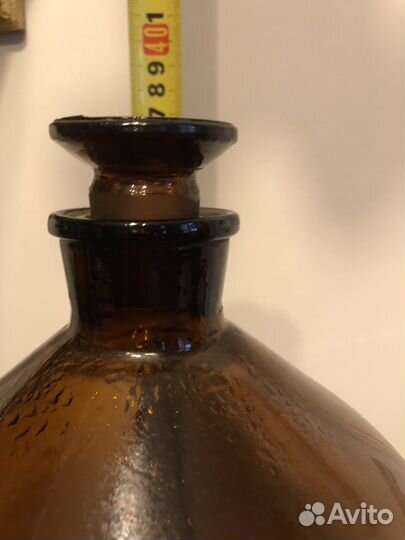 Старая аптечная бутыль с притирочной пробкой