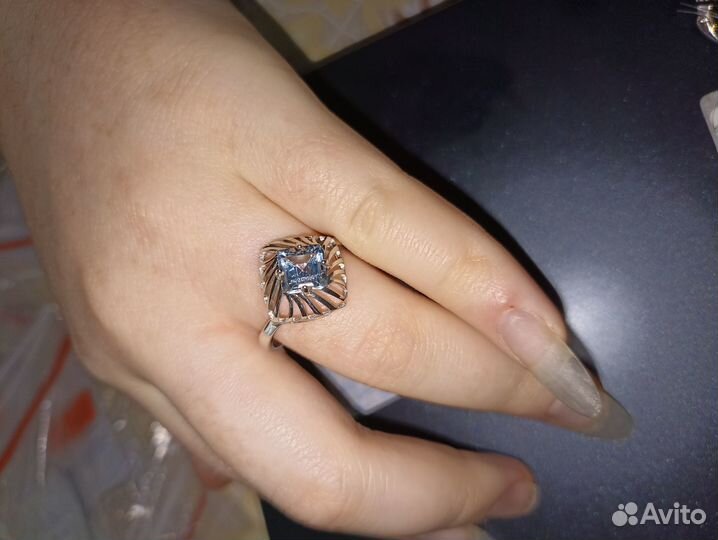 Серьги и кольцо серебро